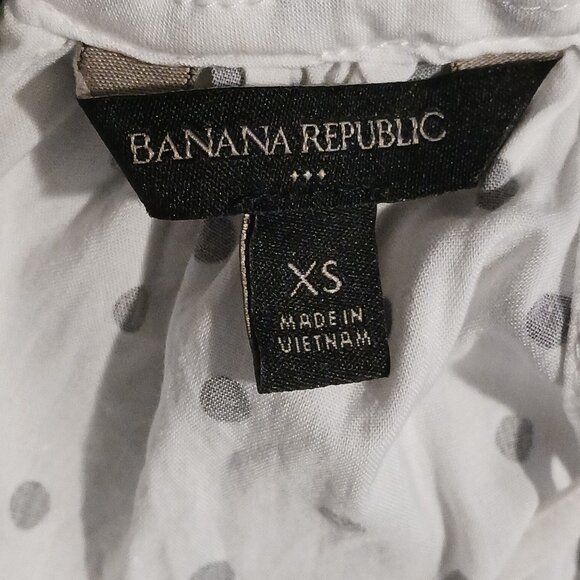 Banana Republic Sleeveless Cotton White/Black Polka-dot Tiered Midi‎ Dress XS - Picture 6 of 10